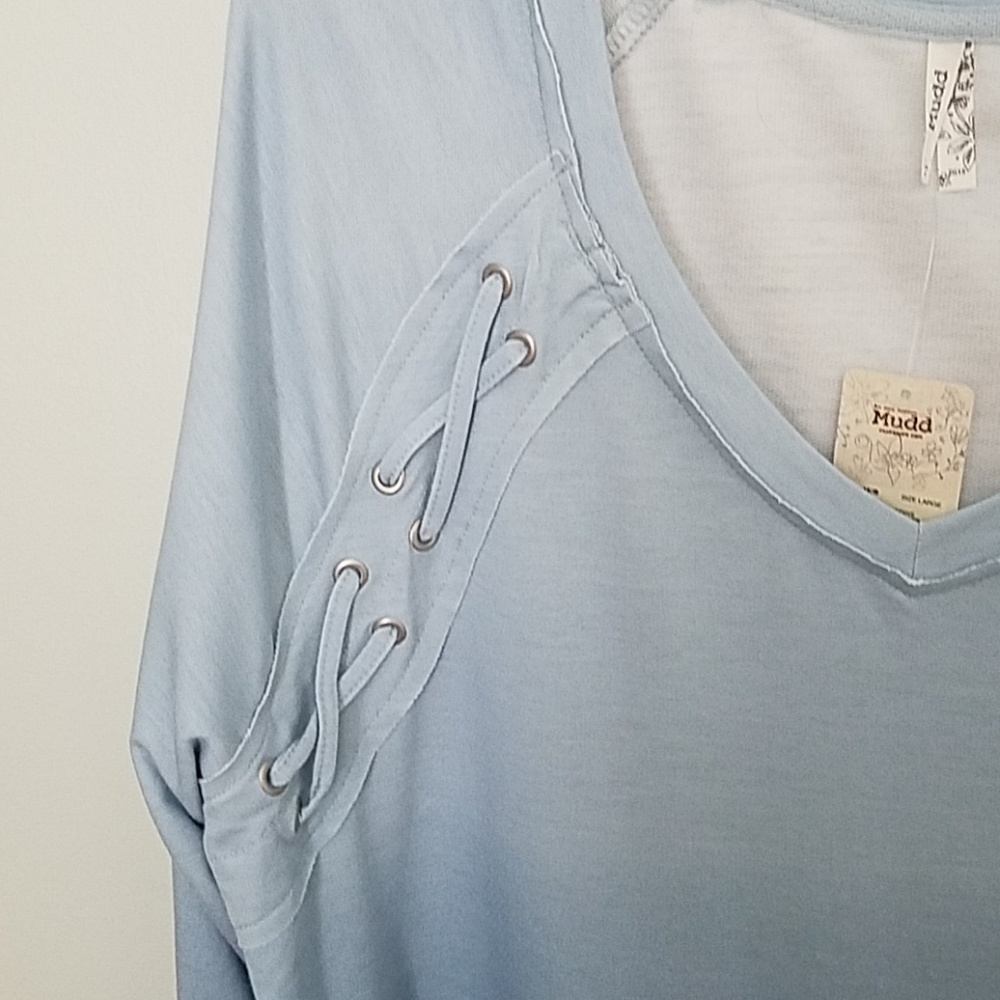 Mudd Dip Dye Ombre Blue Pullover Size Large - Picture 2 of 7